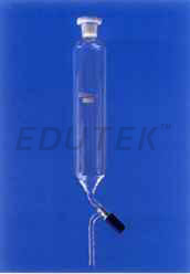 DROPPING FUNNEL, CYLINDRICAL WITH PTFE KEY & I/C GLASS / POLYTHENE STOPPER